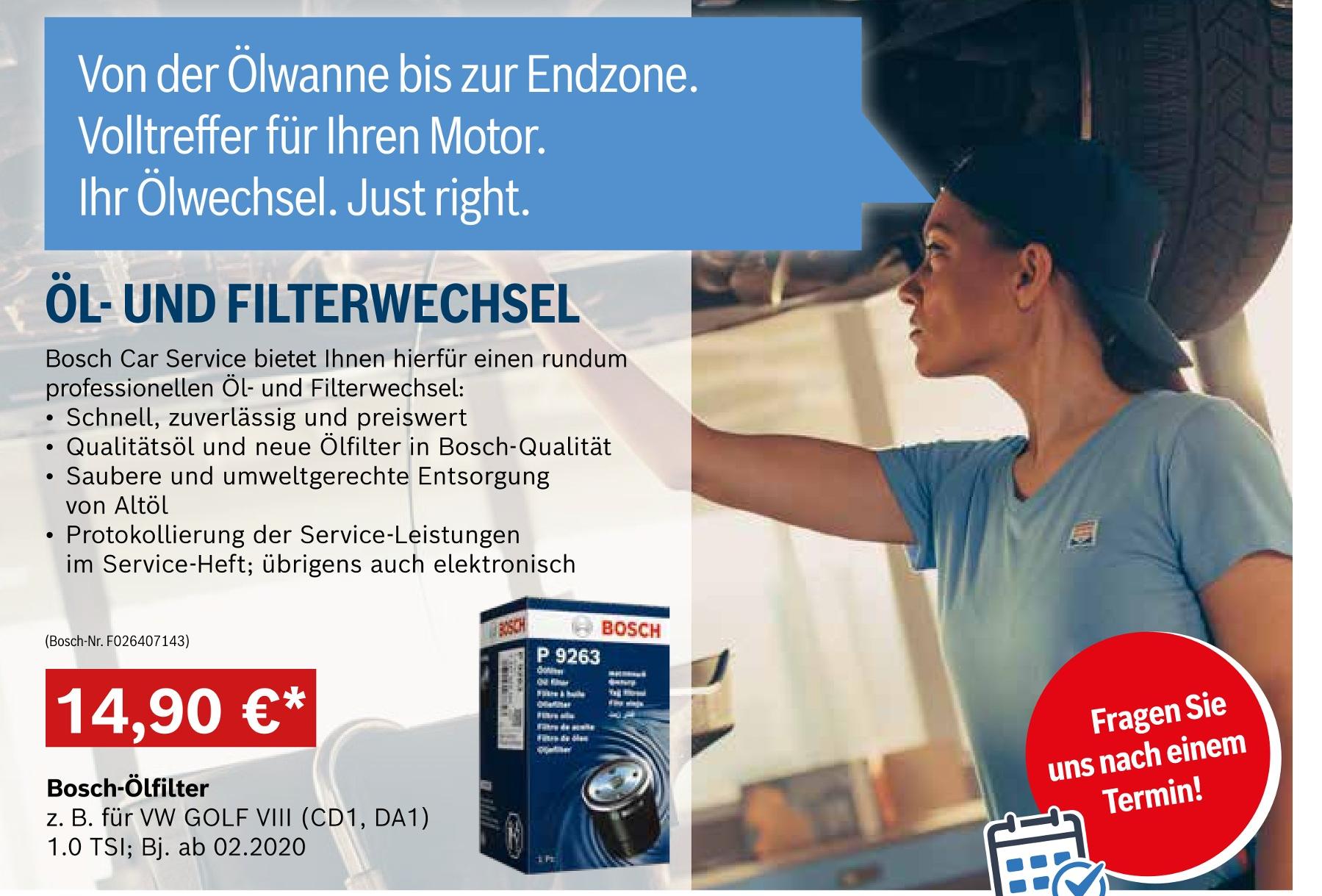 Bosch-Ölfilter im aktuellen Prospekt bei Bosch Car Service in Sponholz
